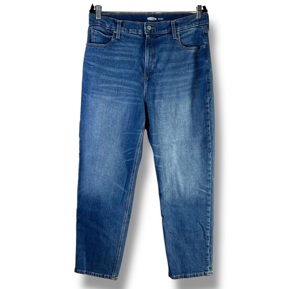 Old Navy Womens Sz 14 Boyfriend Extra High Rise Blue Jeans Minimalist Everyday‎